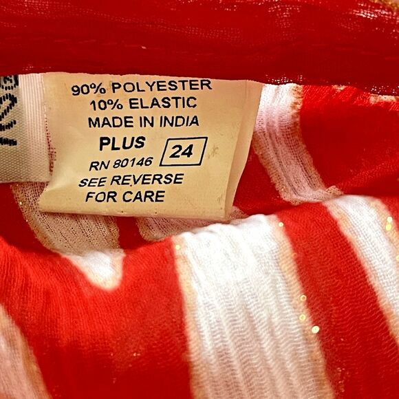 Vintage Erica Brooke Women's V-Neck Ruffle Top Blouse Sze 24 Short Sleeve Career - Picture 10 of 11